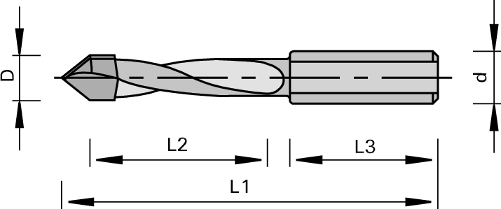 Tungsten Carbide 2 Flute 70mm Mosquito Through-Hole Bit