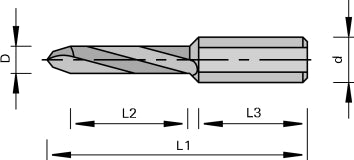 Solid Tungsten Carbide 2 Flute 100mm Mosquito Through-Hole Bit