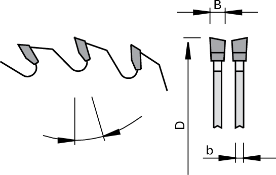 Topline Scoring Saw Blades with Alternate Top Bevel Teeth for Plastic Laminated Postforming Panels