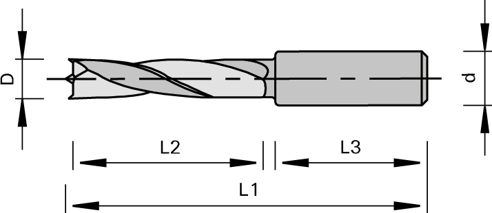 Tungsten Carbide 4 Flute 57.5mm Brad Point Drill Bit