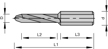 Solid Tungsten Carbide 2 Flute 70mm Mosquito Through-Hole Bit